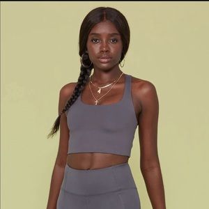 Girlfriend Collective Paloma Longline Sports Bra in Gray size xxs